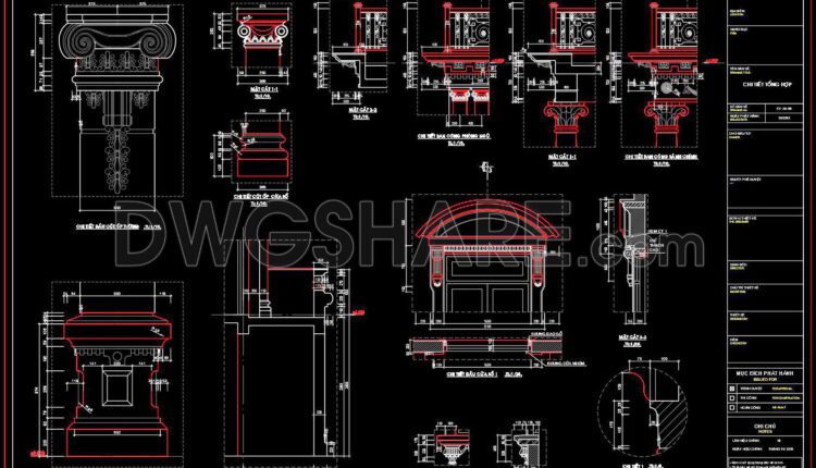 500. Free download of CAD drawings of European classical architectural details