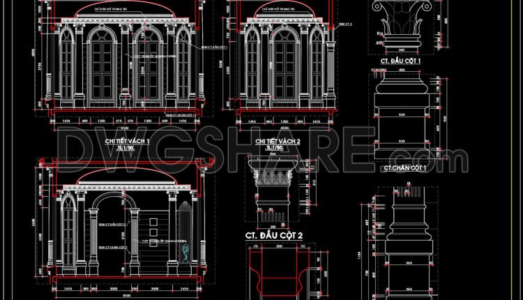 501. Free download of CAD drawings of European classical architectural details