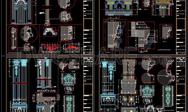 502. Free download of CAD drawings of European classical architectural details