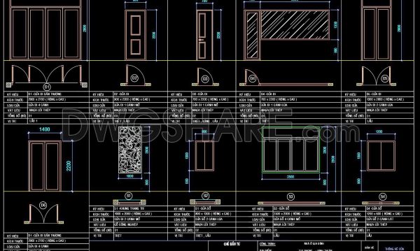526. Detailed CAD Drawings Of Doors, Windows For Download