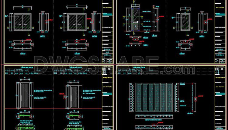 530. Detailed CAD Drawings Of Doors, Windows For Download