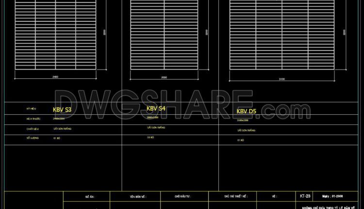 531. Detailed CAD Drawings Of Doors, Windows For Download