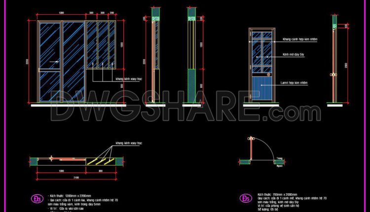 532. Detailed CAD Drawings Of Doors, Windows For Download