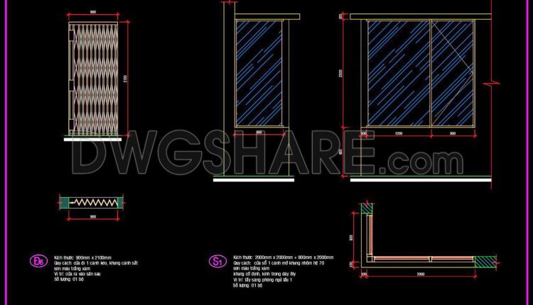 532. Detailed CAD Drawings Of Doors, Windows For Download