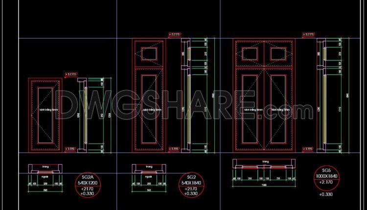535. Detailed CAD Drawings Of Doors, Windows For Download
