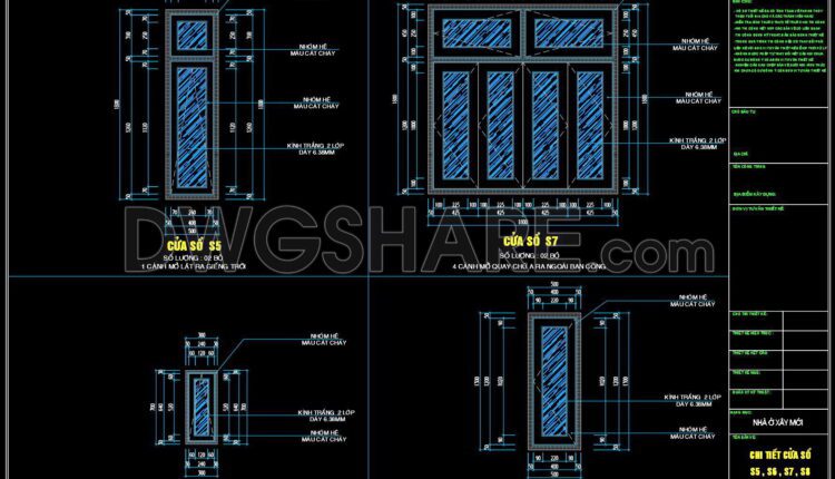 536. Detailed CAD Drawings Of Doors, Windows For Download