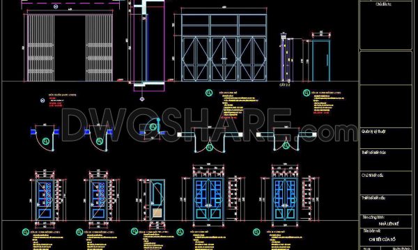 537. Detailed CAD Drawings Of Doors, Windows For Download
