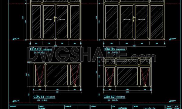 538. Detailed CAD Drawings Of Doors, Windows For Download