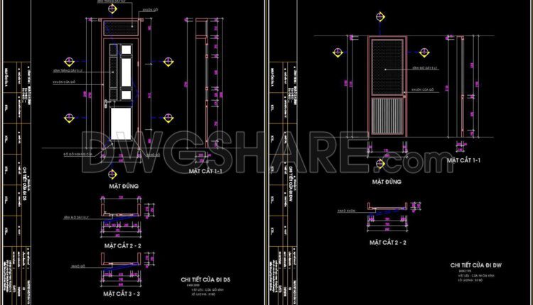 547. Detailed CAD Drawings Of Doors, Windows For Download