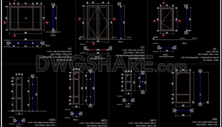 549. Detailed CAD Drawings Of Doors, Windows For Download