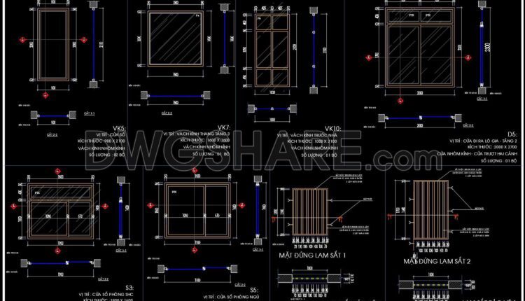549. Detailed CAD Drawings Of Doors, Windows For Download