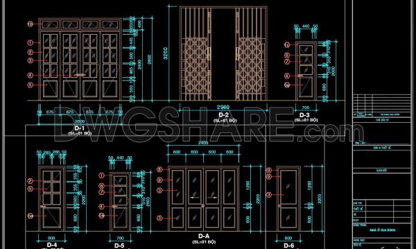 551. Detailed CAD Drawings Of Doors, Windows For Download