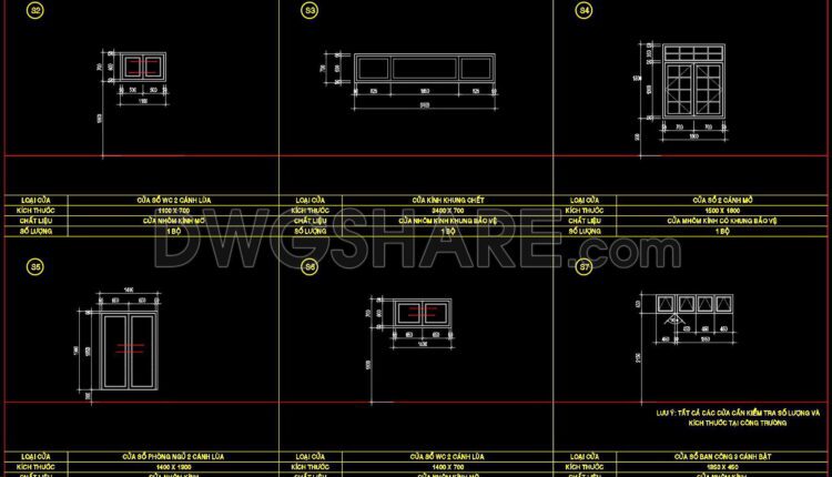 553. Detailed CAD Drawings Of Doors, Windows For Download