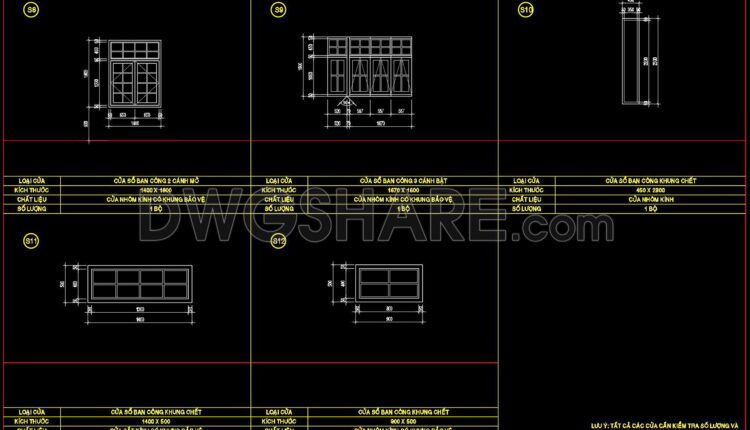 553. Detailed CAD Drawings Of Doors, Windows For Download