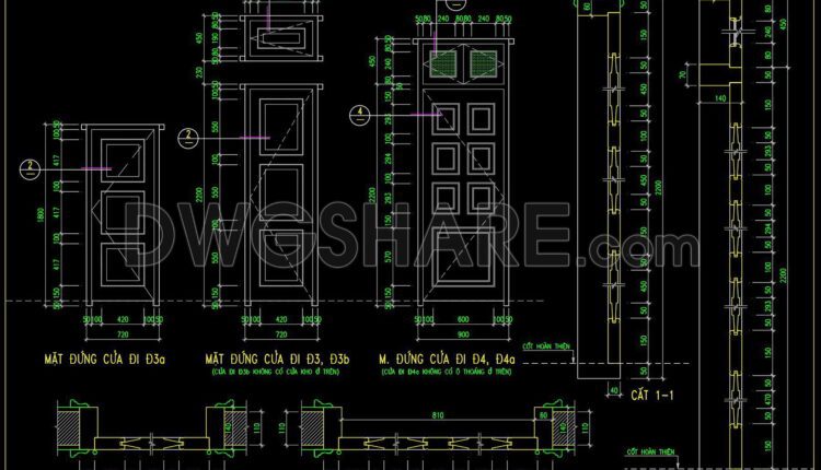 554. Detailed CAD Drawings Of Doors, Windows For Download