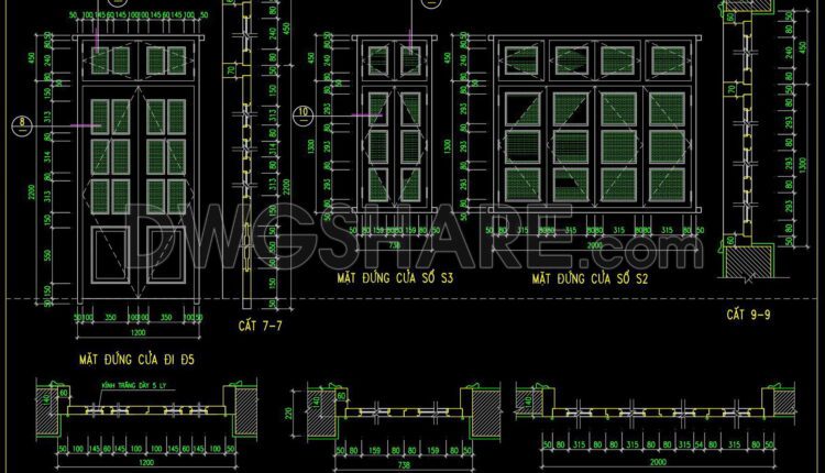 554. Detailed CAD Drawings Of Doors, Windows For Download
