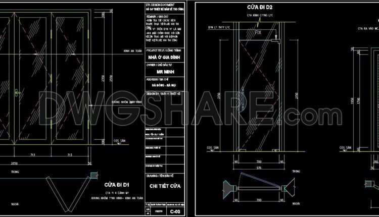 559. Detailed CAD Drawings Of Doors, Windows For Download