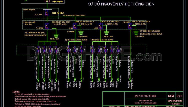 90. CAD drawings for detailed electrical designs for a 3-story townhouse