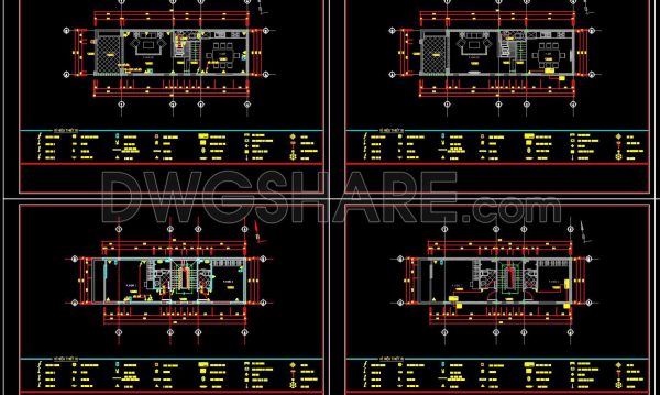 92. CAD drawings for detailed electrical designs for a 3-story townhouse