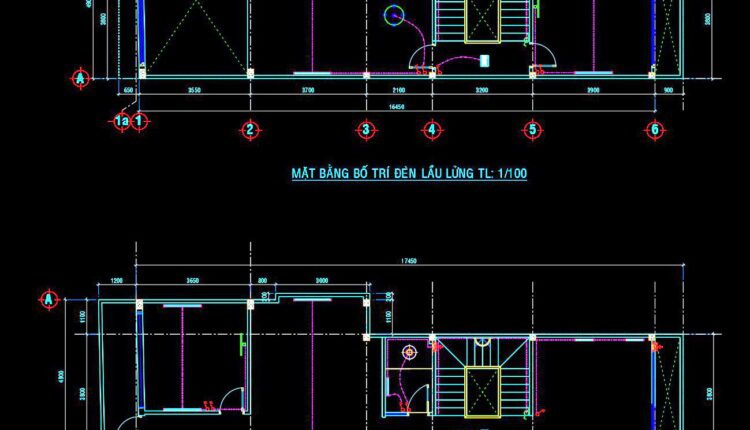 100. CAD drawings for detailed electrical designs for a 3-story townhouse