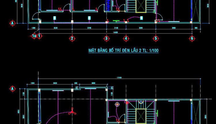 100. CAD drawings for detailed electrical designs for a 3-story townhouse