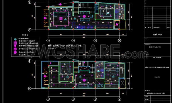 2 years ago
                

                
             486120. Detailed CAD drawings for the ceiling layout design of a 2-story townhouse
