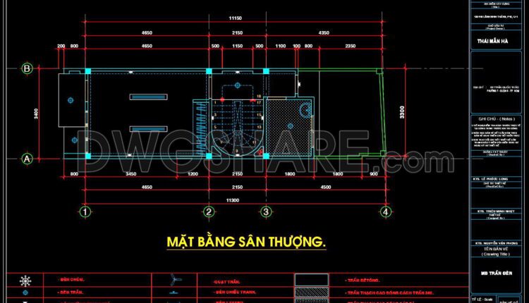 121. Detailed CAD drawings for the ceiling layout design of a 2-story townhouse
