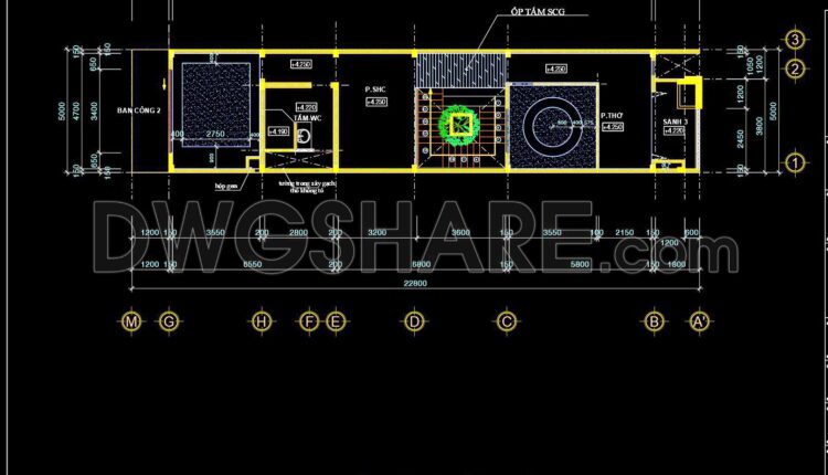125. Detailed CAD drawings for the ceiling layout design of a 2-story townhouse (2)