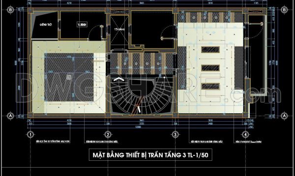 2 years ago
                

                
             630127. Detailed CAD drawings for the ceiling layout design of a 3-story townhouse