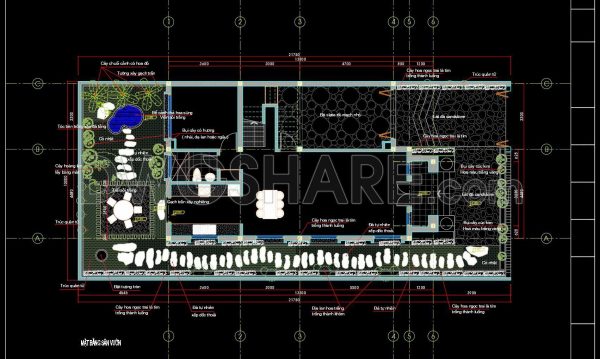 129. CAD Drawings of Landscape Design Plans for Villa Gardens