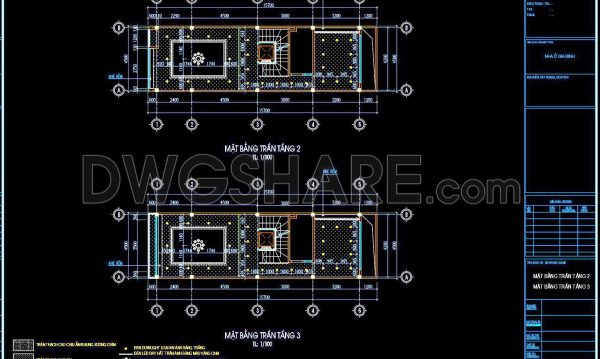2 years ago
                

                
             526129. Detailed CAD drawings for the ceiling layout design of a 5-story townhouse