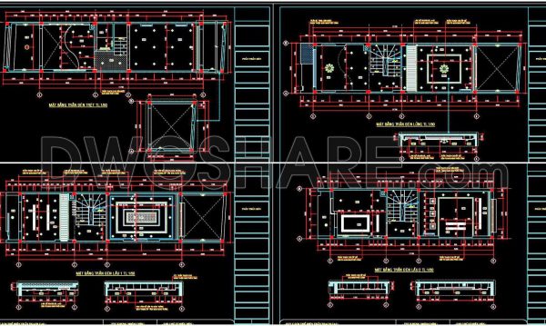 2 years ago
                

                
             889132. Detailed CAD drawings for the ceiling layout design of a 3-story townhouse