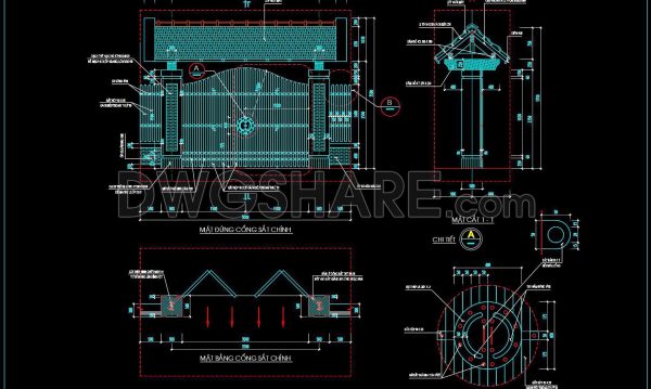 153. CAD drawings detailing gates and fences available for download