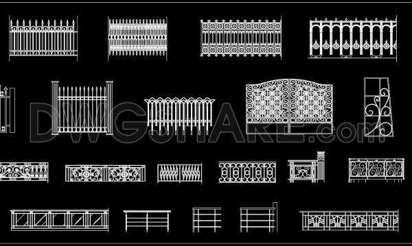 154. CAD drawings detailing gates and fences available for download