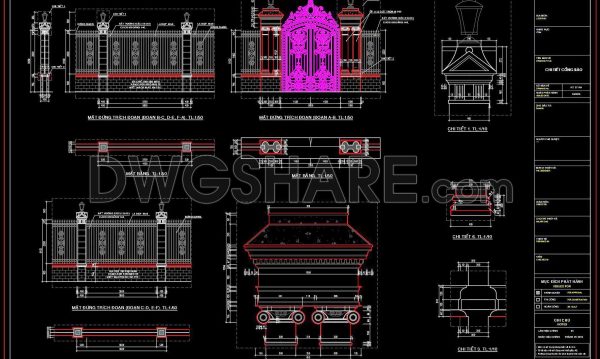 156. CAD drawings detailing gates and fences available for download
