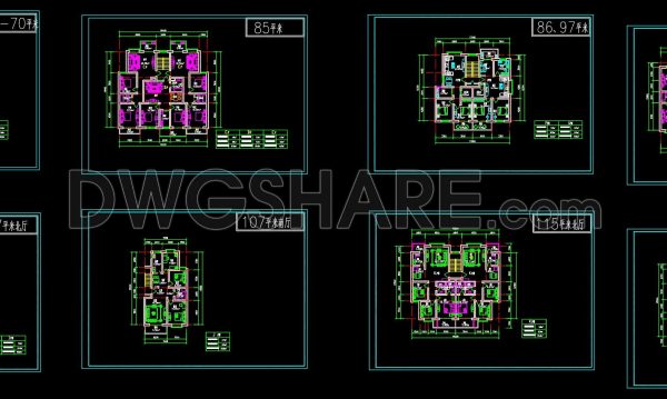 224. Functional layout plans of apartments ranging from 60m2 to 156m2