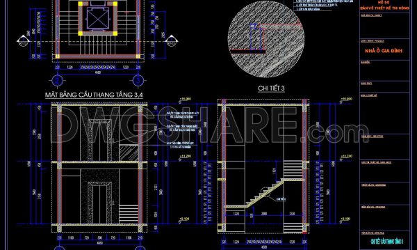 226. Download detailed CAD drawings of townhouse stairs