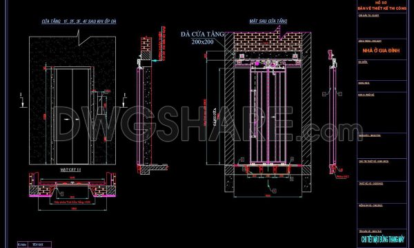 227. Download free CAD drawings of residential elevator technical designs