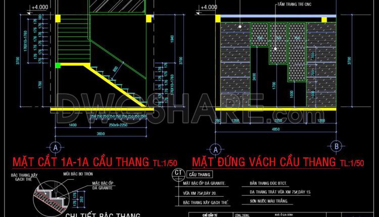 229. Download detailed CAD drawings of townhouse stairs (2)