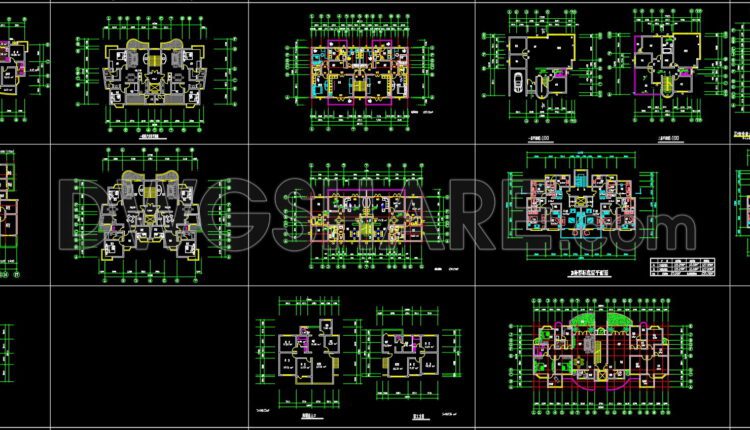 229. Functional layout plans of apartments ranging from 90m2 to 200m2