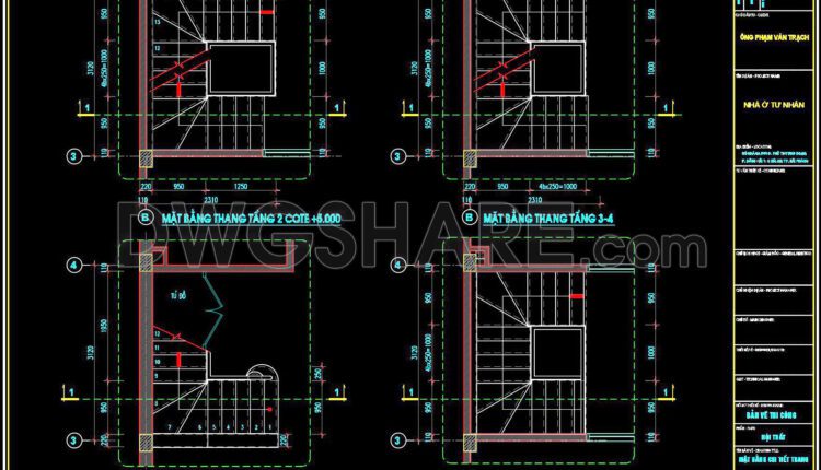 232. Download detailed CAD drawings of townhouse stairs (1)