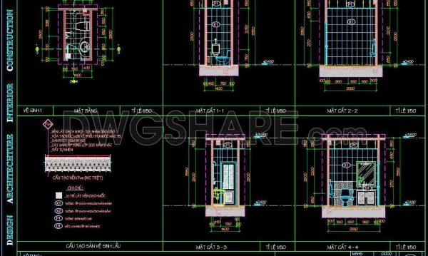 2 years ago
                

                
             430234. Free download of CAD technical drawings for the construction of bathrooms in townhouses