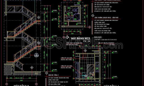 2 years ago
                

                
             526255. Free download of CAD technical drawings for the construction of bathrooms in townhouses