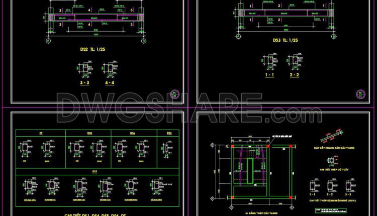 257. Structural Drawings Of 3-Story House A Complete Project 4m x 18m For Download