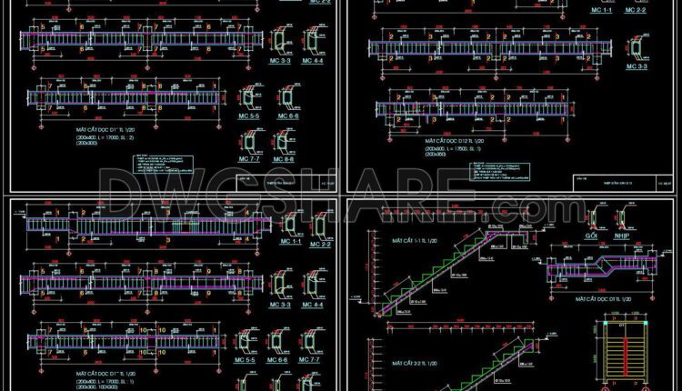 259. Structural Drawings Of 3-Story House A Complete Project 5m x 17.5m For Download