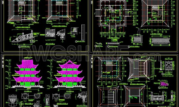 2 years ago
                

                
             1,90126. Chinese Architecture CAD Drawings – Chinese Tower