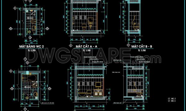 2 years ago
                

                
             517262. Free download of CAD technical drawings for the construction of bathrooms in townhouses