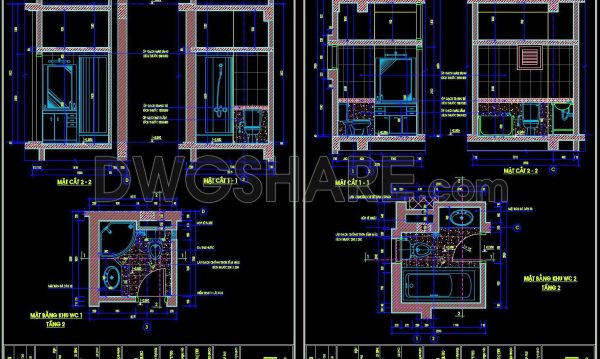 2 years ago
                

                
             628264. Free download of CAD technical drawings for the construction of bathrooms in townhouses