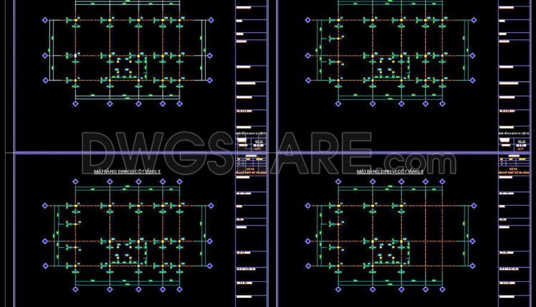 267. Structural Drawings Of 4-Story House A Complete Project 9.7m x 16.8m For Download
