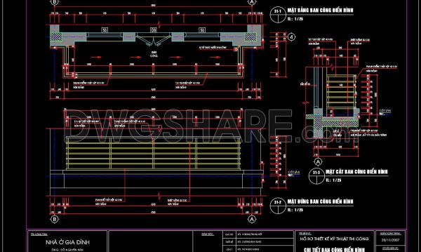 2 years ago
                

                
             623333. Free download of detailed architectural CAD drawings for facades, balconies, staircases, and restrooms in townhouses